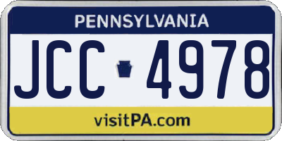 PA license plate JCC4978