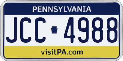 PA license plate JCC4988