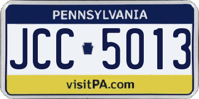 PA license plate JCC5013