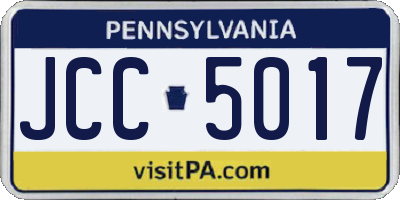 PA license plate JCC5017