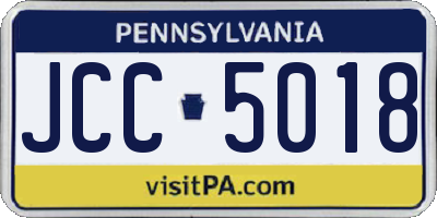 PA license plate JCC5018