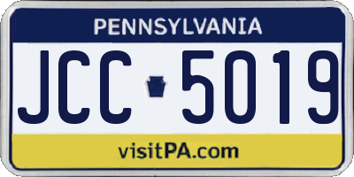 PA license plate JCC5019