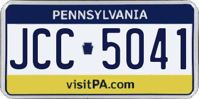 PA license plate JCC5041