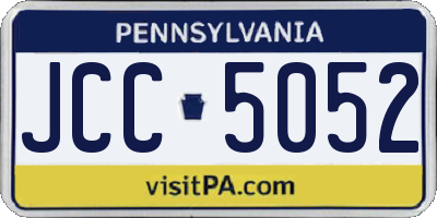 PA license plate JCC5052