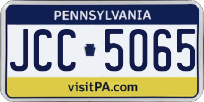 PA license plate JCC5065