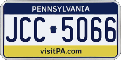 PA license plate JCC5066
