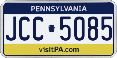 PA license plate JCC5085