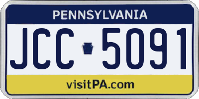 PA license plate JCC5091