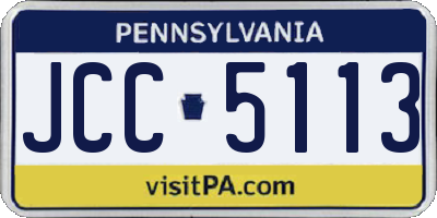 PA license plate JCC5113