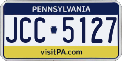 PA license plate JCC5127