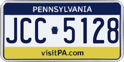 PA license plate JCC5128