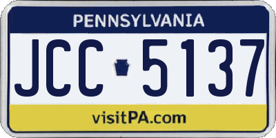 PA license plate JCC5137