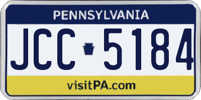 PA license plate JCC5184