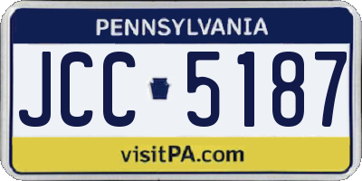 PA license plate JCC5187