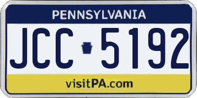 PA license plate JCC5192