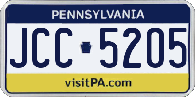 PA license plate JCC5205