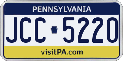 PA license plate JCC5220