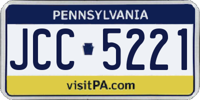 PA license plate JCC5221