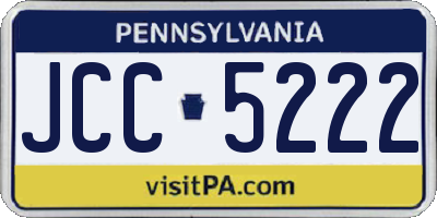 PA license plate JCC5222