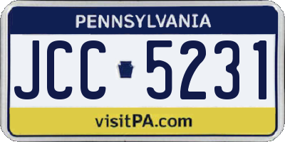 PA license plate JCC5231