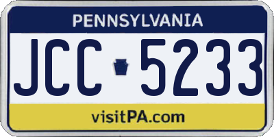 PA license plate JCC5233