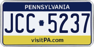 PA license plate JCC5237