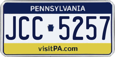 PA license plate JCC5257