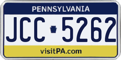 PA license plate JCC5262