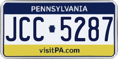PA license plate JCC5287