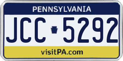 PA license plate JCC5292