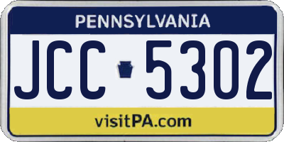 PA license plate JCC5302
