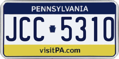 PA license plate JCC5310