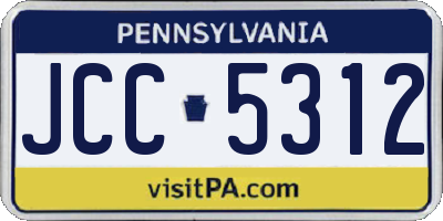 PA license plate JCC5312