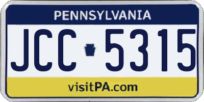 PA license plate JCC5315