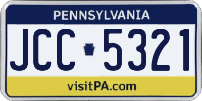 PA license plate JCC5321
