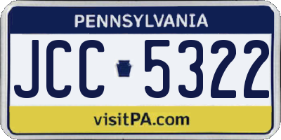 PA license plate JCC5322