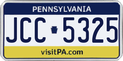PA license plate JCC5325
