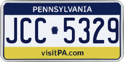 PA license plate JCC5329