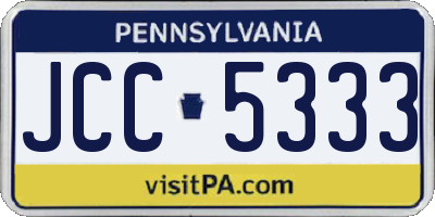 PA license plate JCC5333