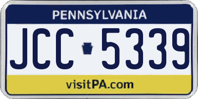 PA license plate JCC5339