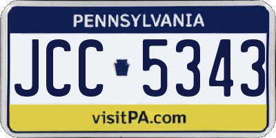 PA license plate JCC5343