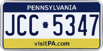 PA license plate JCC5347