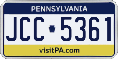 PA license plate JCC5361