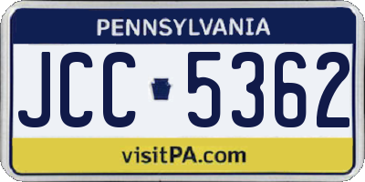 PA license plate JCC5362