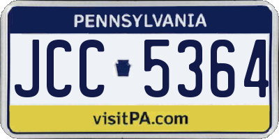 PA license plate JCC5364