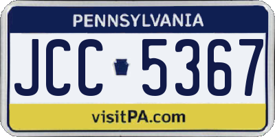 PA license plate JCC5367