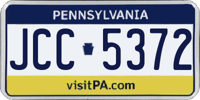 PA license plate JCC5372