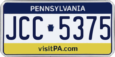 PA license plate JCC5375