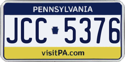 PA license plate JCC5376