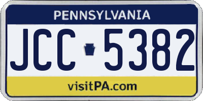 PA license plate JCC5382